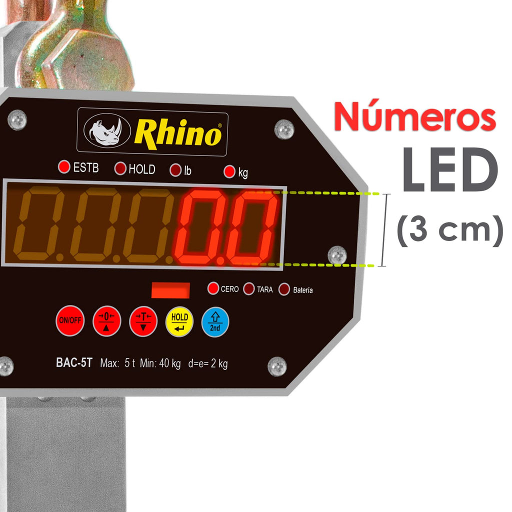 Báscula Electrónica Colgante 5,000 kg Rhino