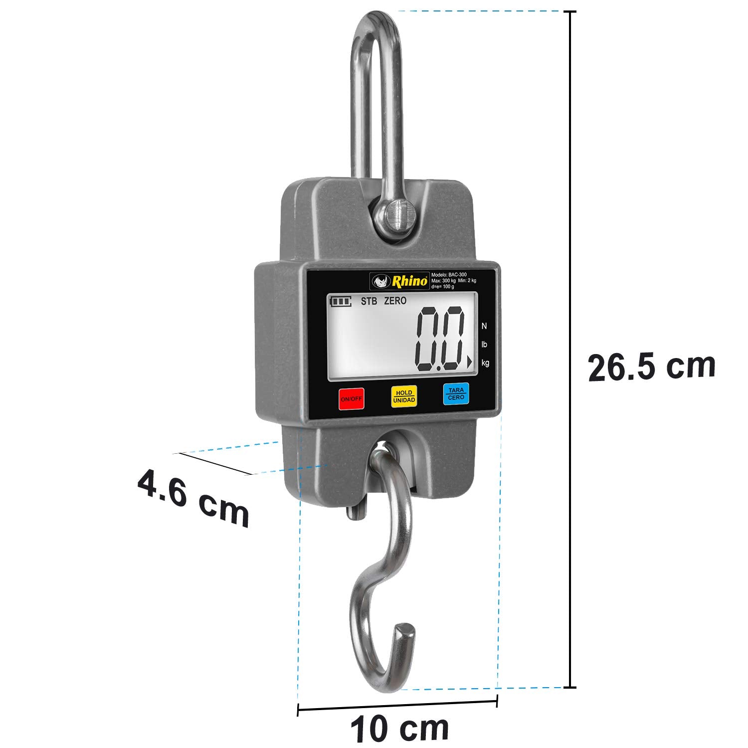 Báscula Electrónica Colgante 300 kg Rhino
