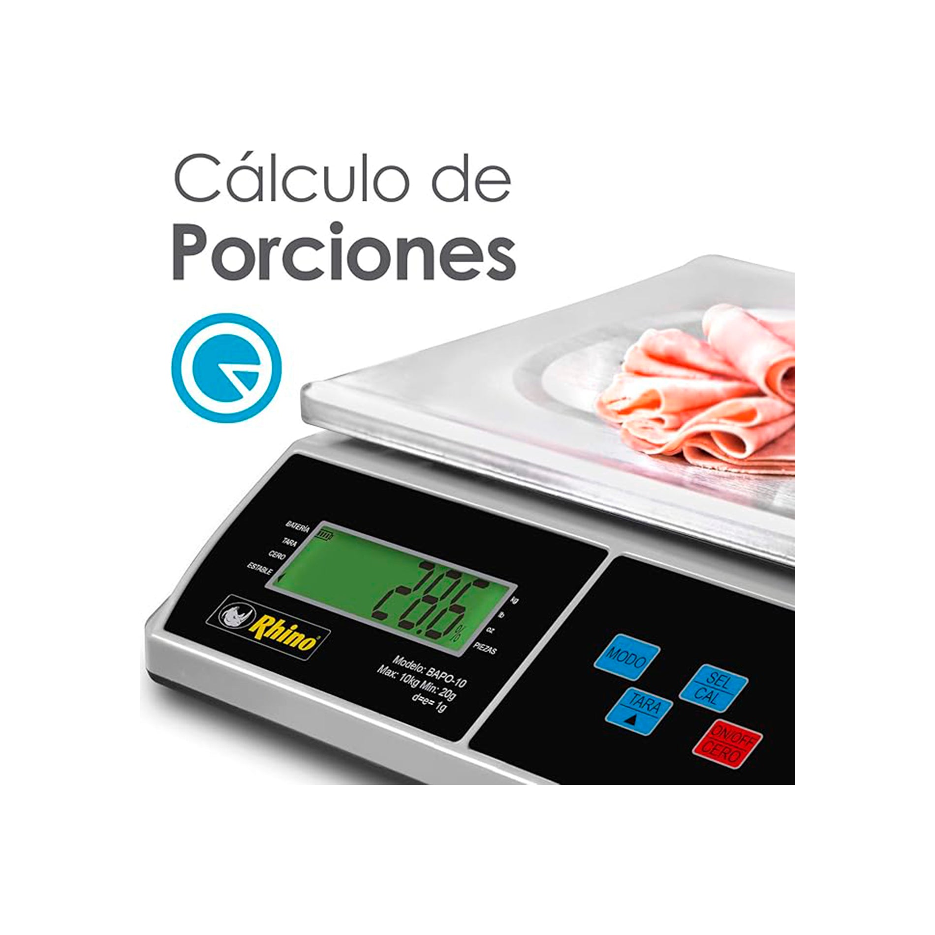 Báscula Electrónica Porcionadora 10 kg Rhino