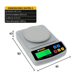 Báscula Electrónica de Precisión 1 kg Rhino