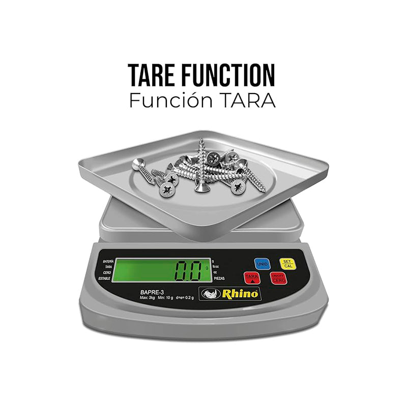 Compartir Báscula Electrónica de Precisión 3 kg Rhino