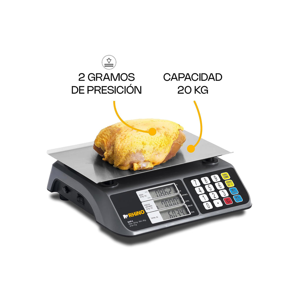 Báscula Electrónica Multifunciones 20 kg Rhino