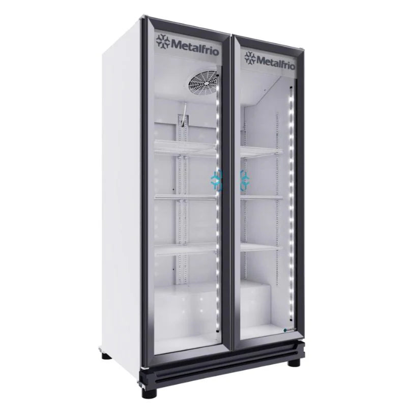 REFRIGERADOR VERTICAL FULL GLASS DOOR 2 PUERTAS CRISTAL 24 PIES CÚBICOS METALFRÍO