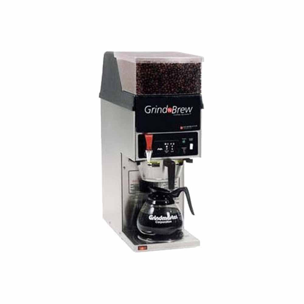 CAFETERA PERCOLADORA PARA UNA JARRA CON MOLINO INTEGRADO DE CAFÉ. MARCA GRINDMASTER.