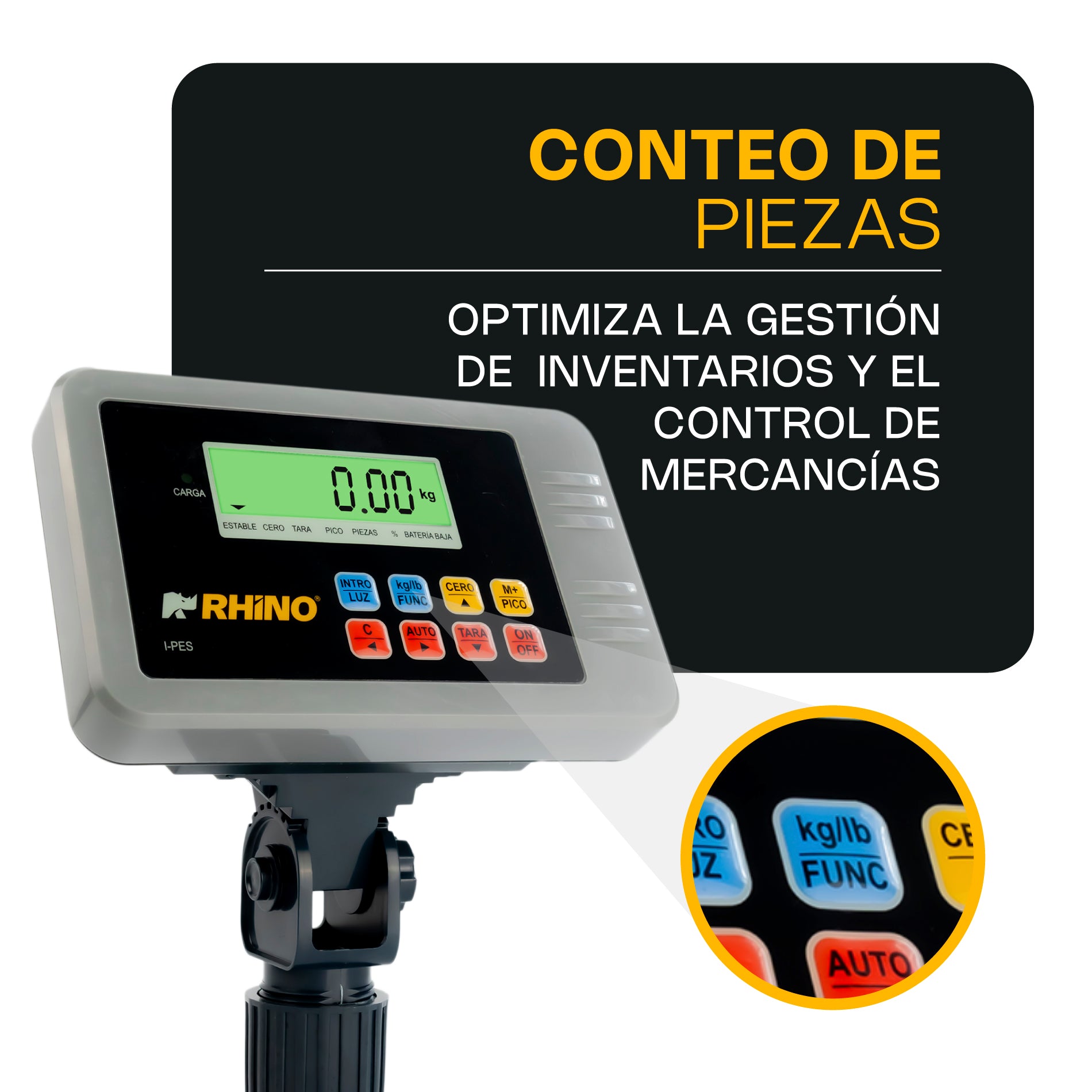 Indicadores Para Plataforma Báscula Electrónica Rhino I-PES