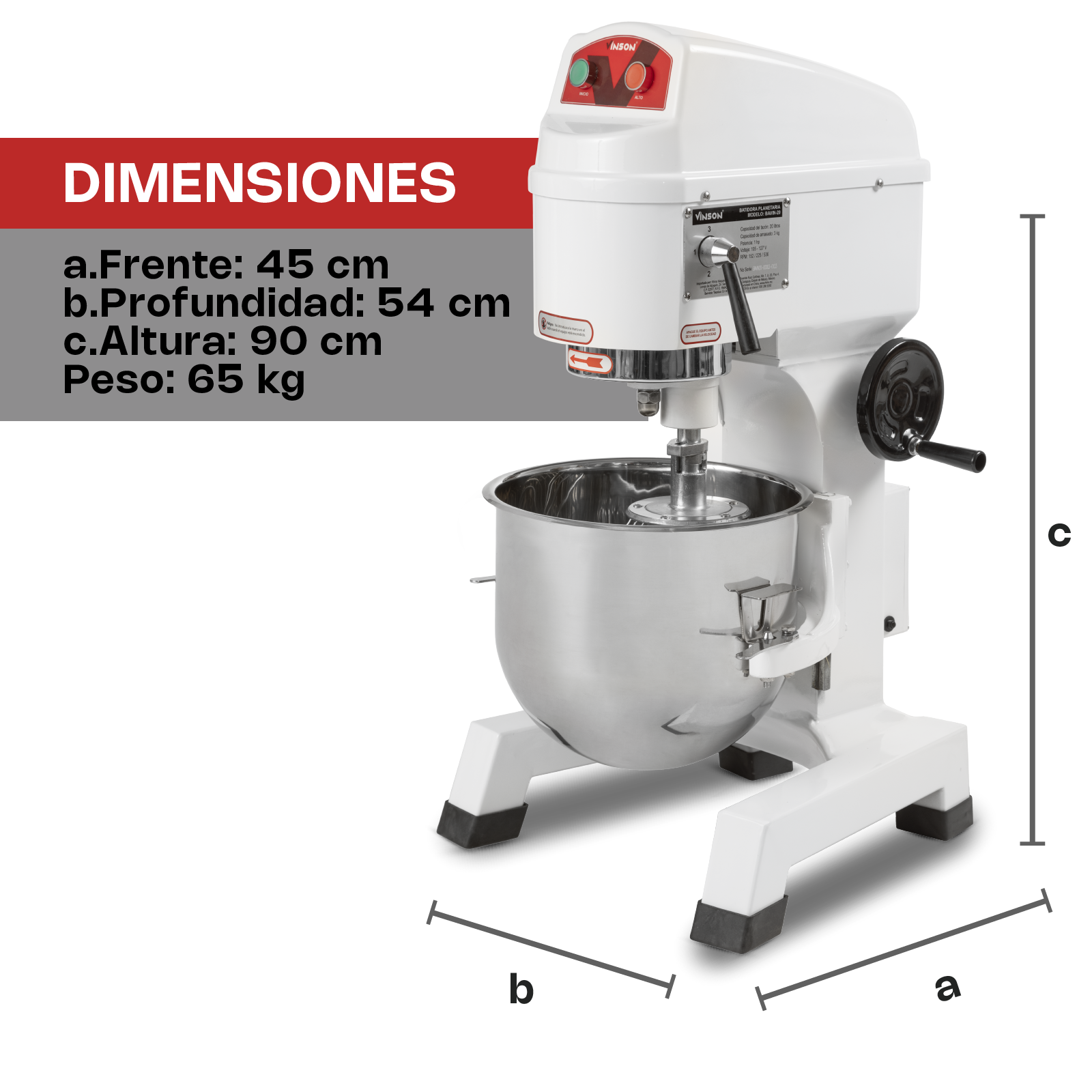 Batidora Planetaria 19.3 lt VINSON