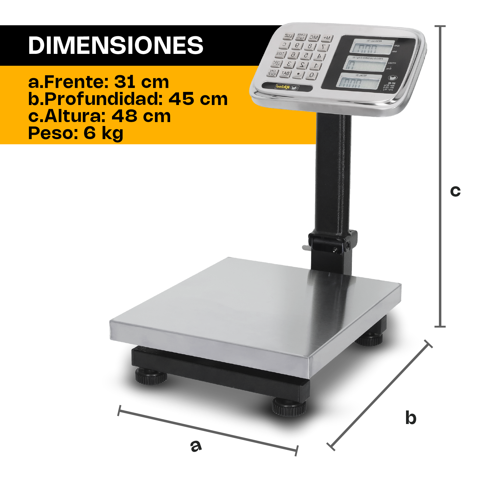 Bascula Plataforma Plegable 80 Kg Rhino BP-80