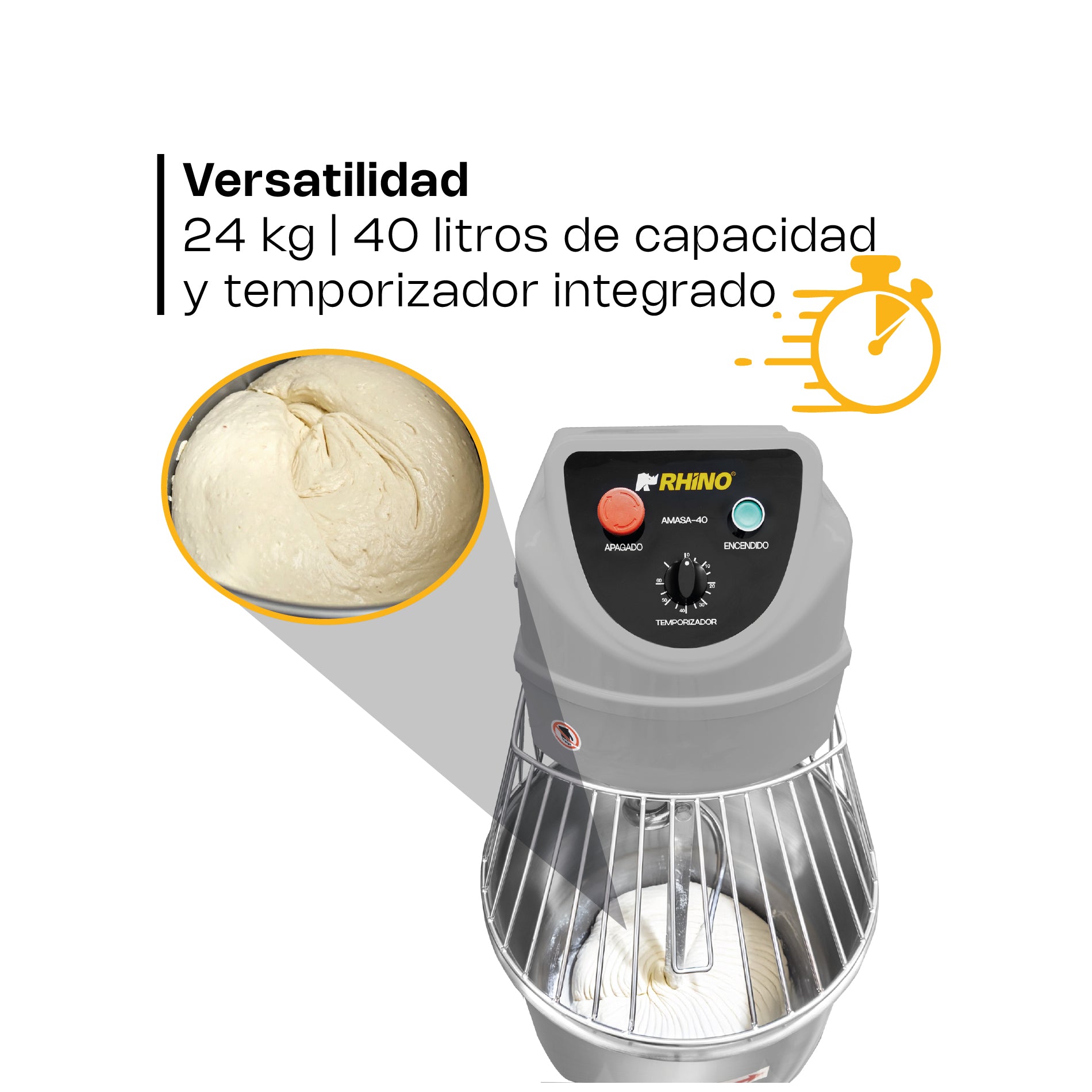 Amasadora comercial 40 lt Rhino