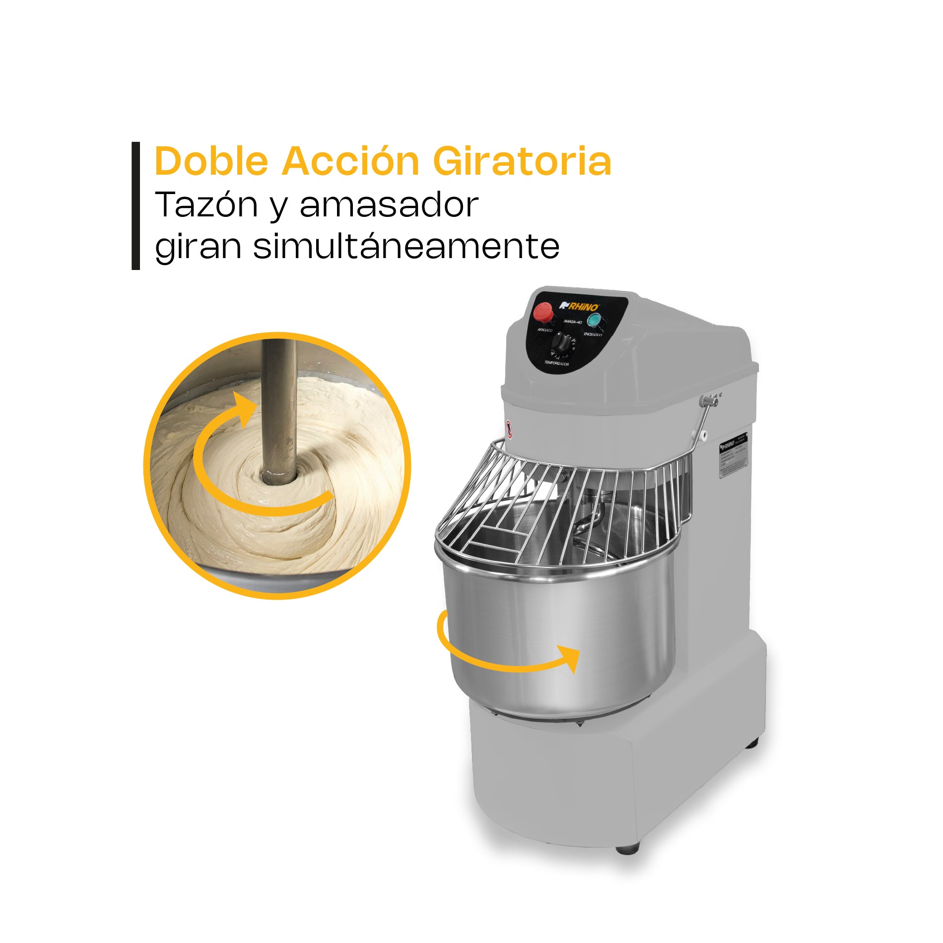 Amasadora comercial 40 lt Rhino