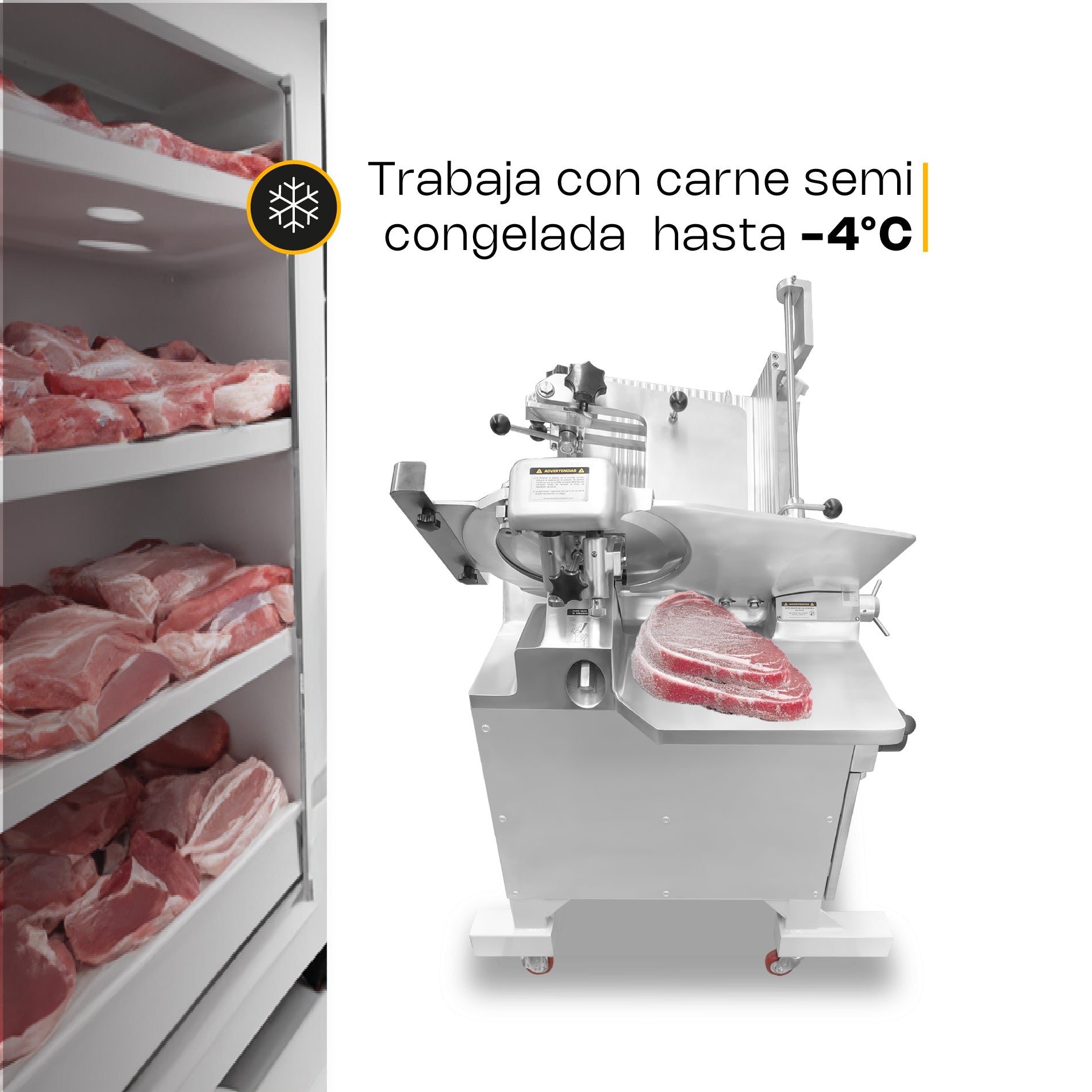 Rebanadora Automática para Carne Semi Congelada