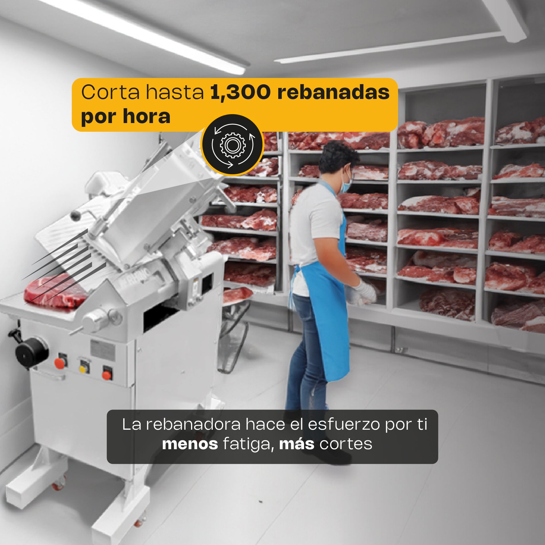 Rebanadora Automática para Carne Semi Congelada