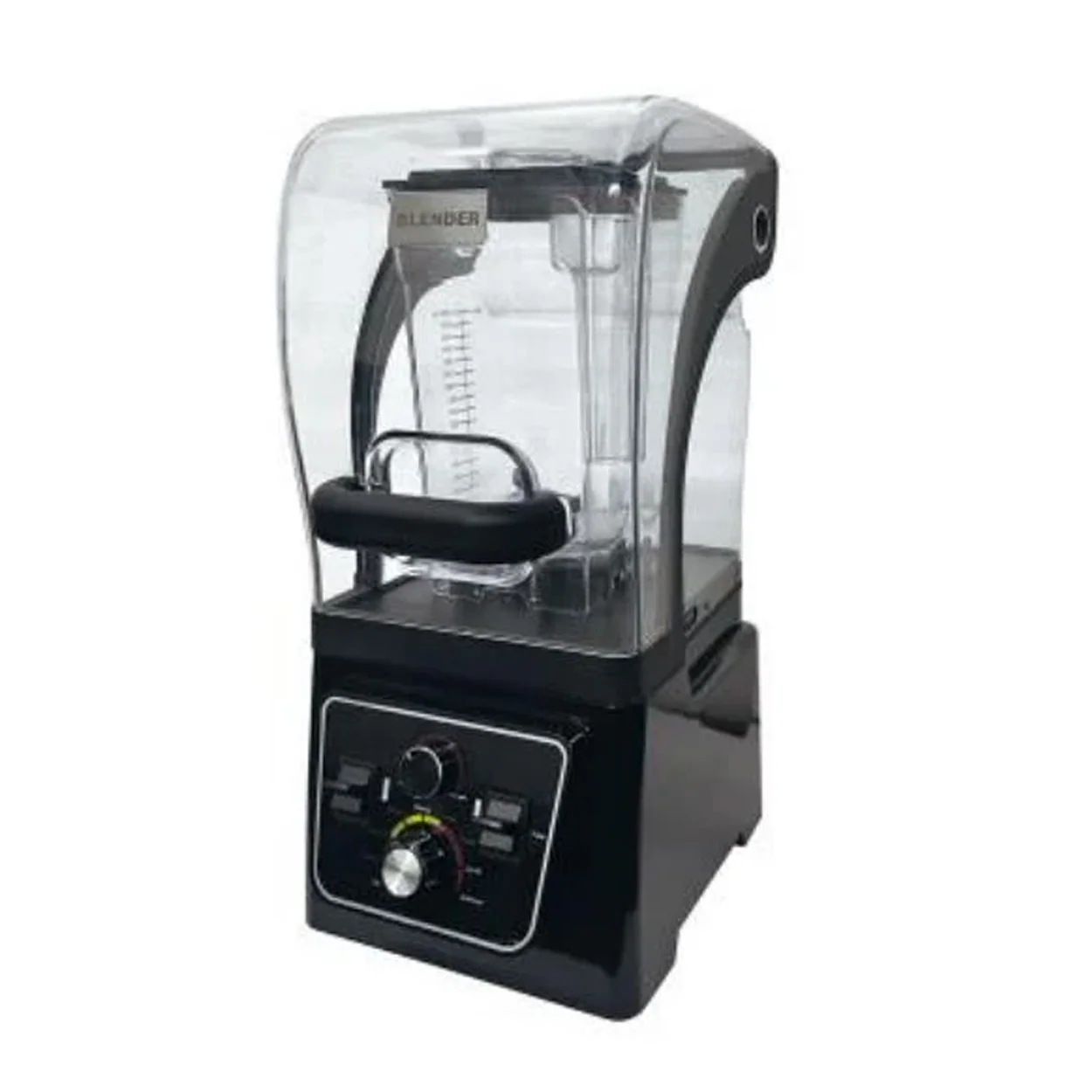 LICUADORA COMERCIAL DE 1.6 L CON CUBIERTA ANTIRUIDOS MARCA EQUICHEF.
