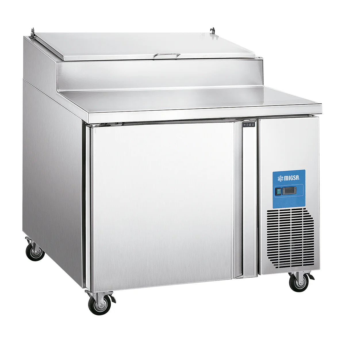 MESA PARA PREPARACIÓN DE PIZZAS DE 1 PUERTA DE 310 L MARCA MIGSA