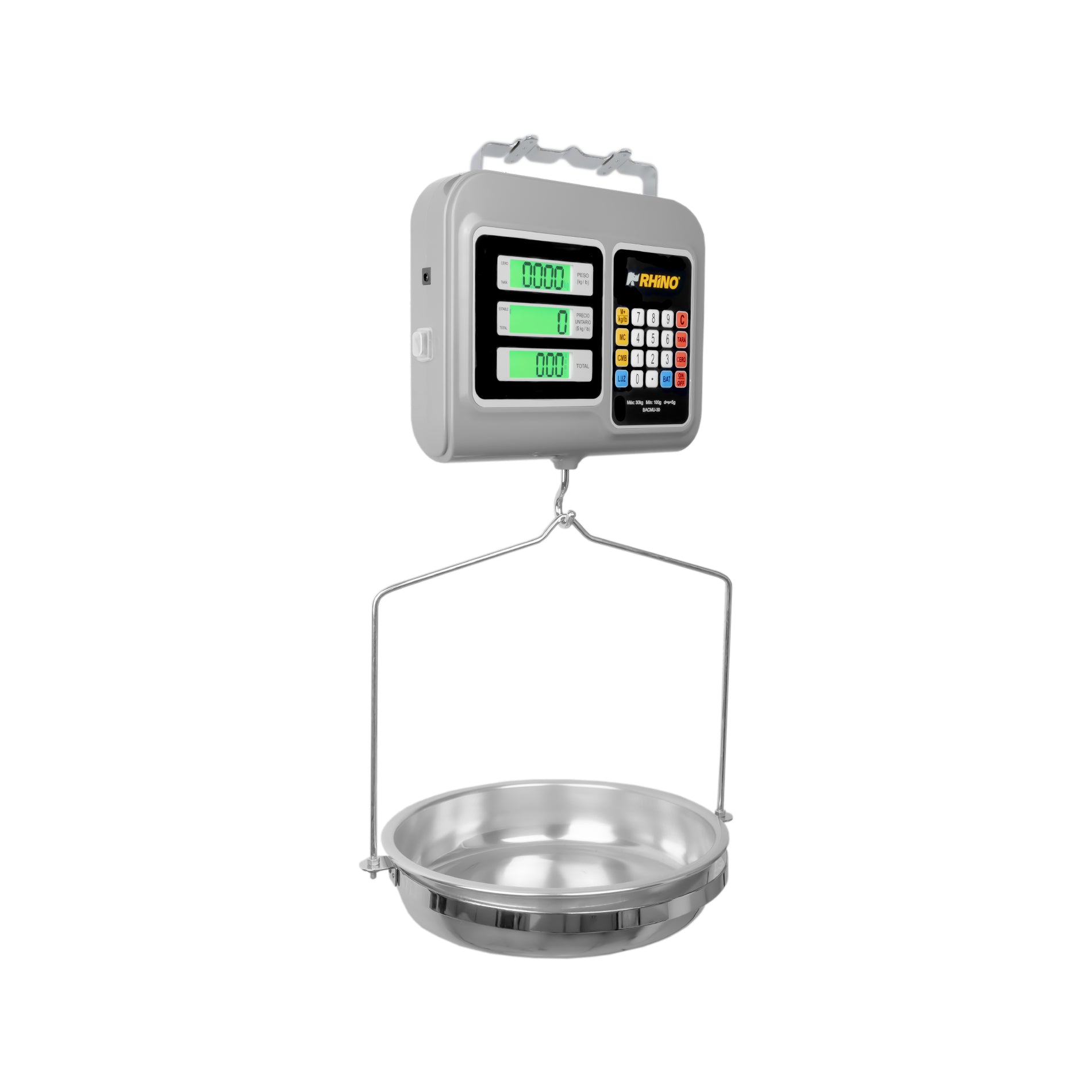 Báscula Electrónica Colgante Multifunciones 30 kg Rhino