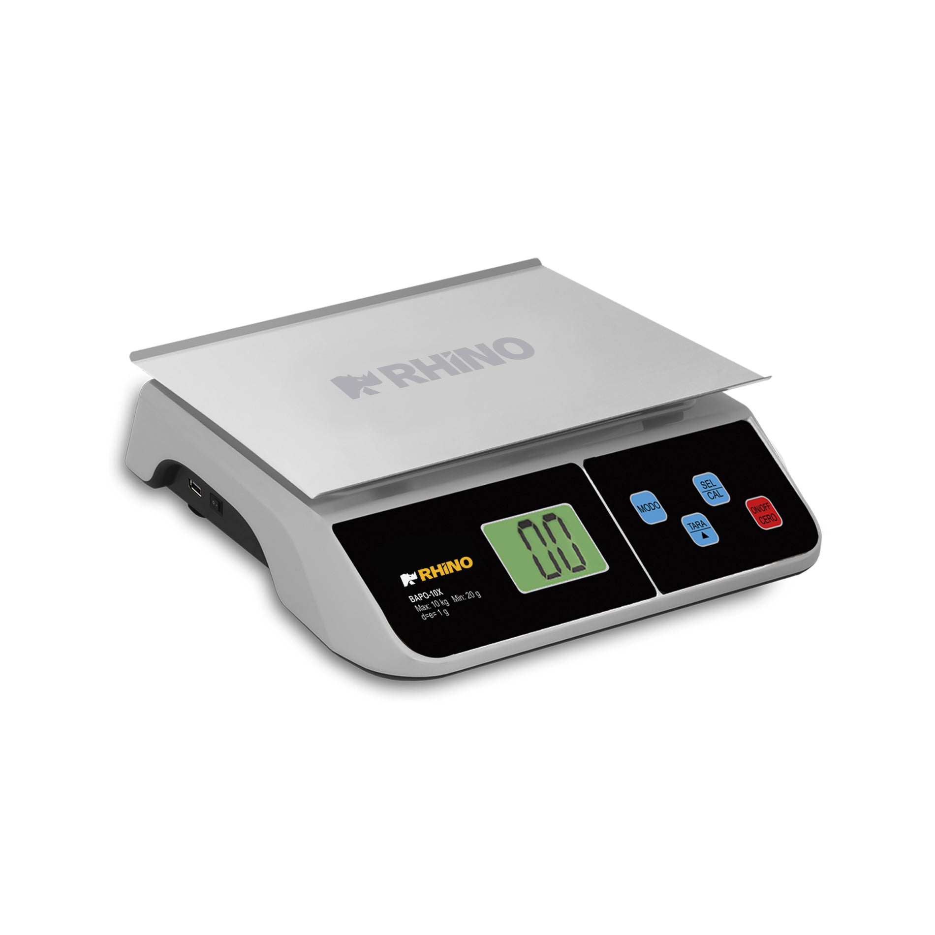 Báscula Electrónica Porcionadora 10 kg con puerto USB Rhino