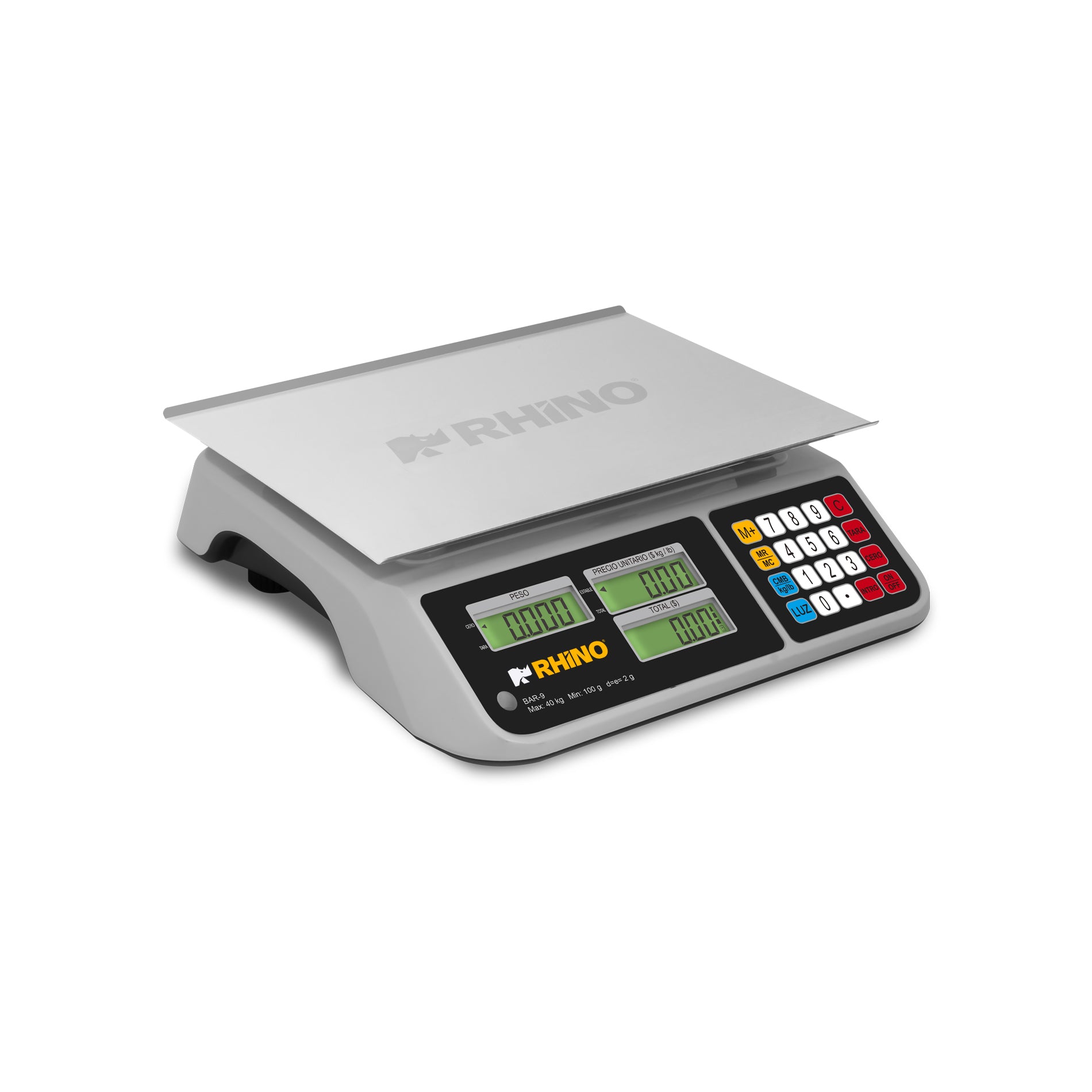 Báscula Electrónica Multifunciones 40 kg con Puerto USB BAR-9 Rhino