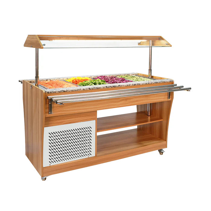 MESA BUFFETERA REFRIGERADA MÓVIL - 4 INSERTOS RTS-1490L