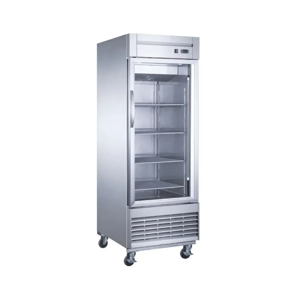 REFRIGERADOR VERTICAL PUERTA DE CRISTAL EN A.I. DE 23 PIES CÚBICOS MARCA MIGSA,